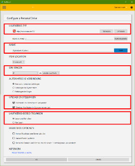 NetDrive3 - Konfiguration - Zugang einrichten