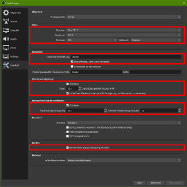 OBS - Konfiguration - Erweiterte Einstellungen