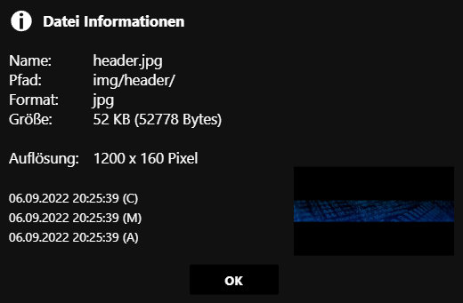 QuickEd - Datei Informationen QuickEd - Datei Informationen