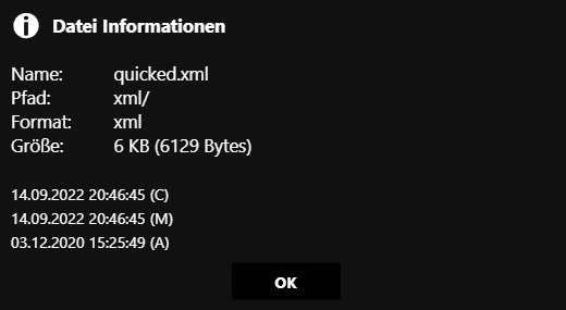QuickEd - Datei Informationen QuickEd - Datei Informationen